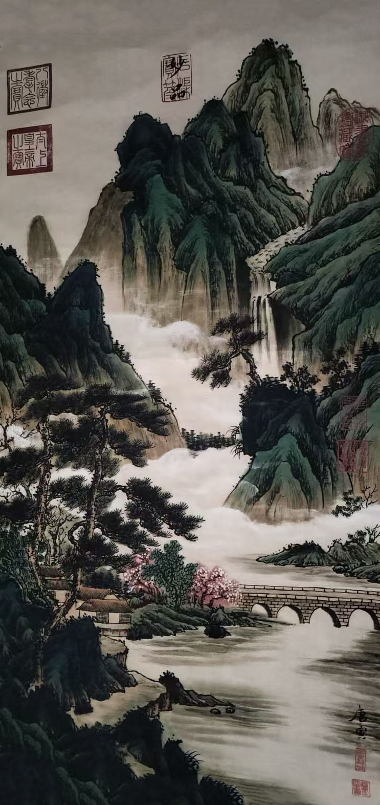 张大千湖山秋景-国博文物