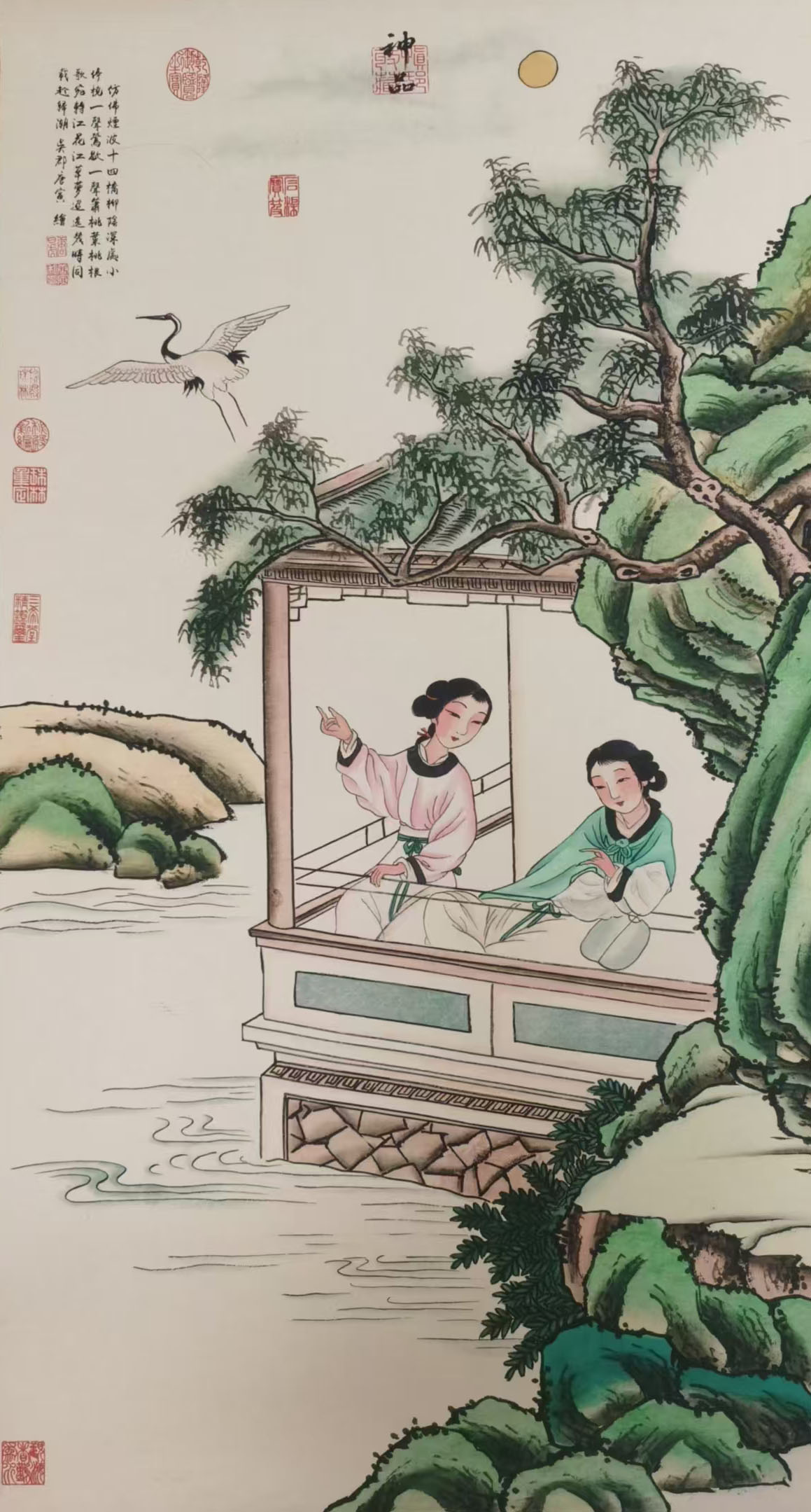 唐寅红楼望海图-国博文物