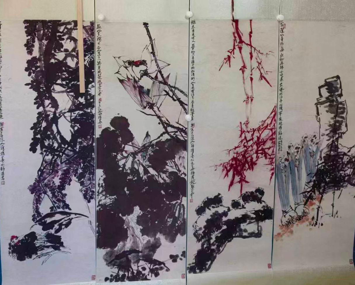 崔如琢春夏秋冬四条屏-国博文物