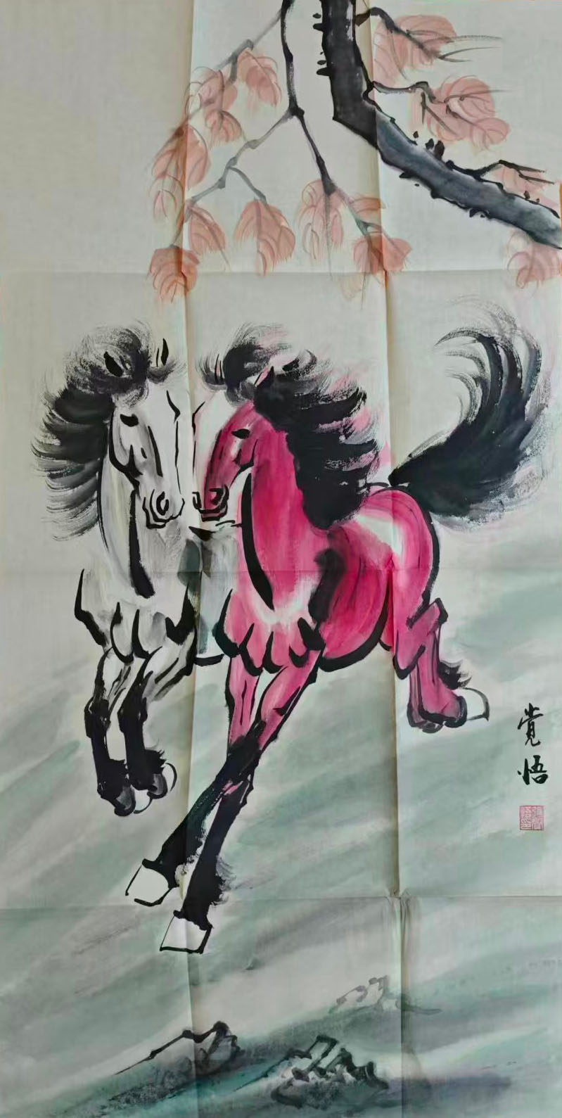 张觉悟双骏图-国博文物