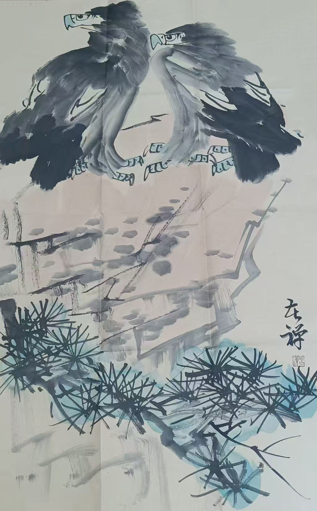 李苦禅松鹰图-国博文物