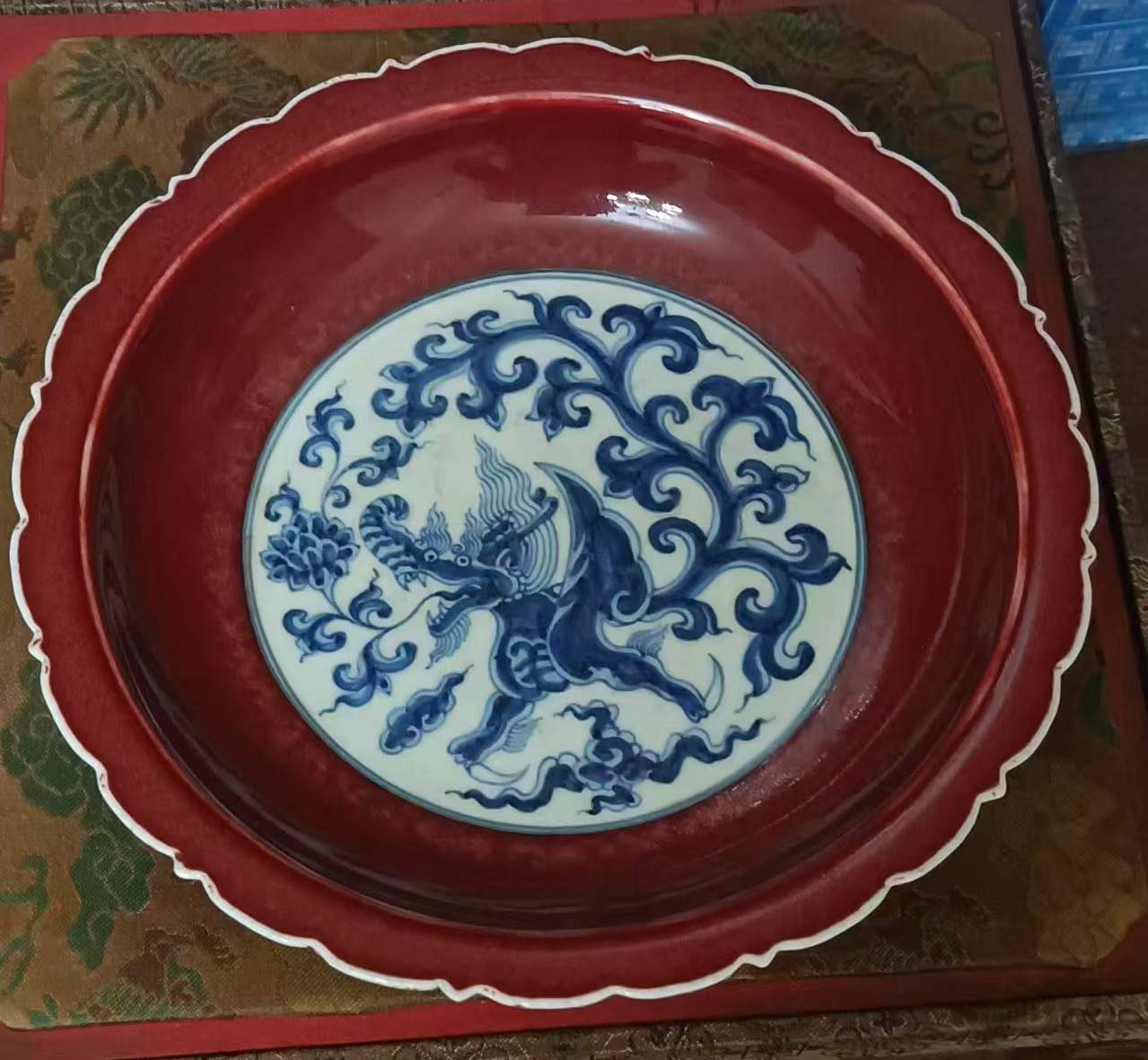 郑和红釉瓷盘-国博文物