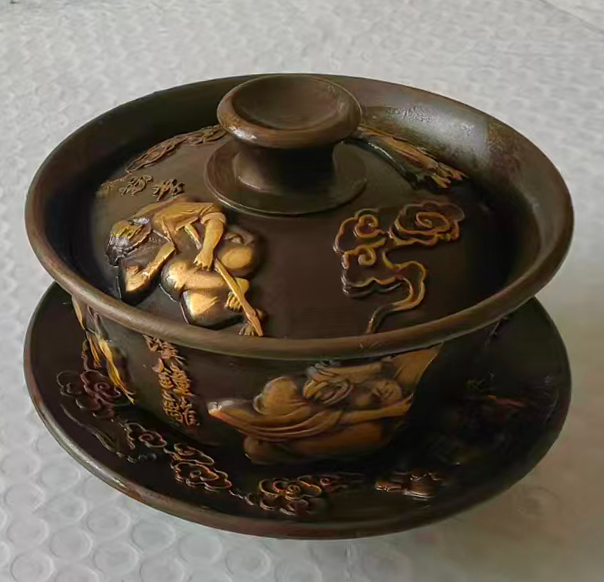 黄铜八仙过盖碗-国博文物
