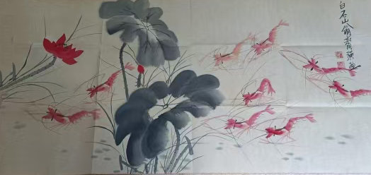 齐白石墨虾-国博文物