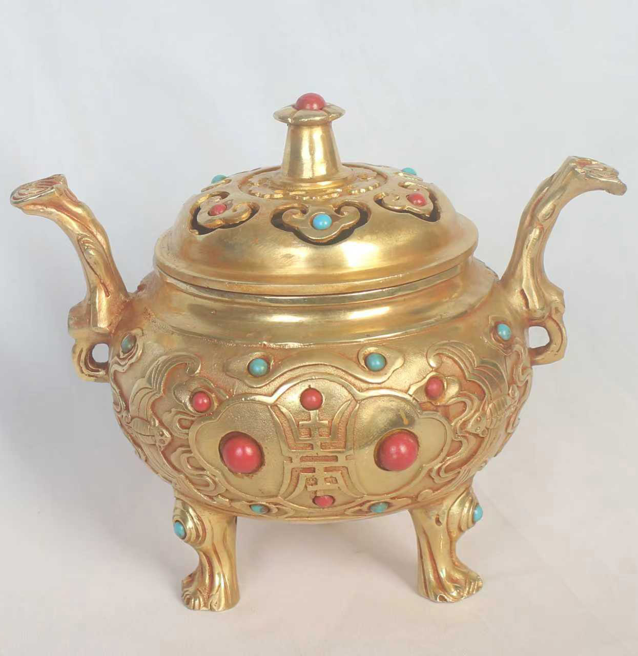 三足鼎双耳冲耳香薰炉-国博文物