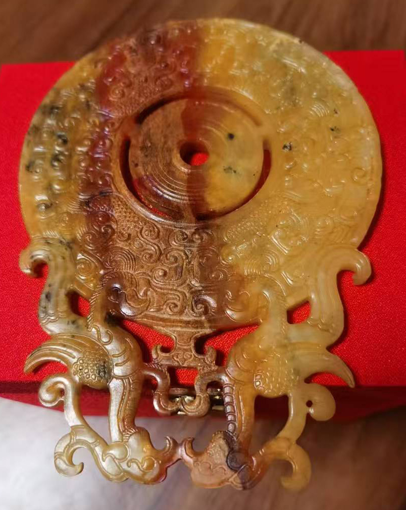 双凤靠山壁摆件-国博文物