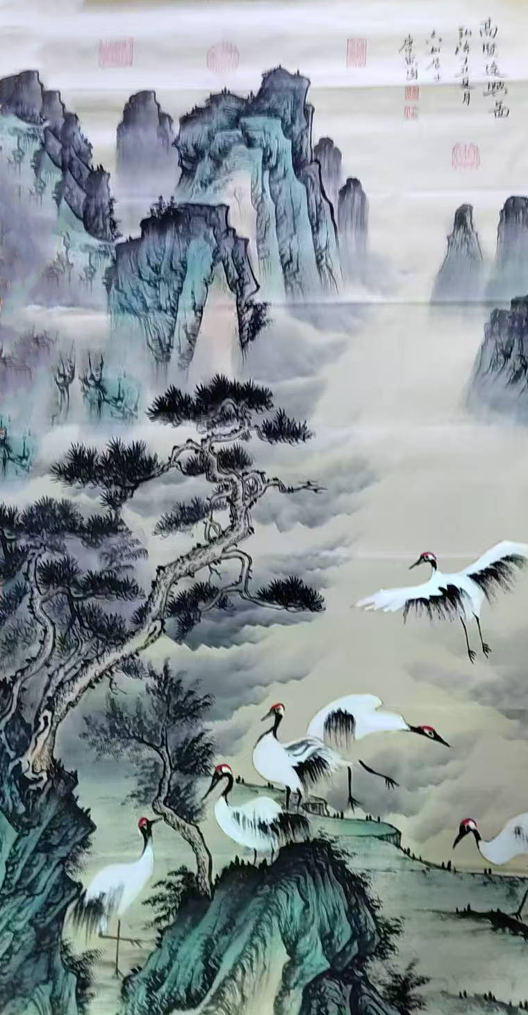 唐伯虎松鹤图-国博文物