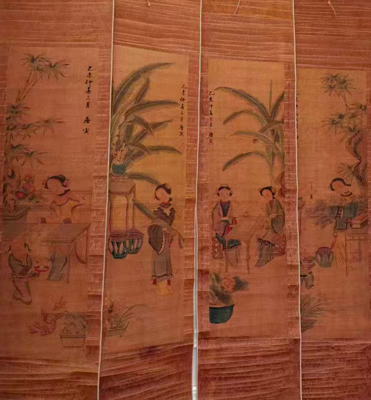 唐寅人物四条屏-国博文物