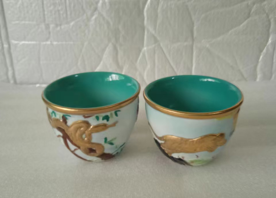 大清雍正龙纹杯一对-国博文物