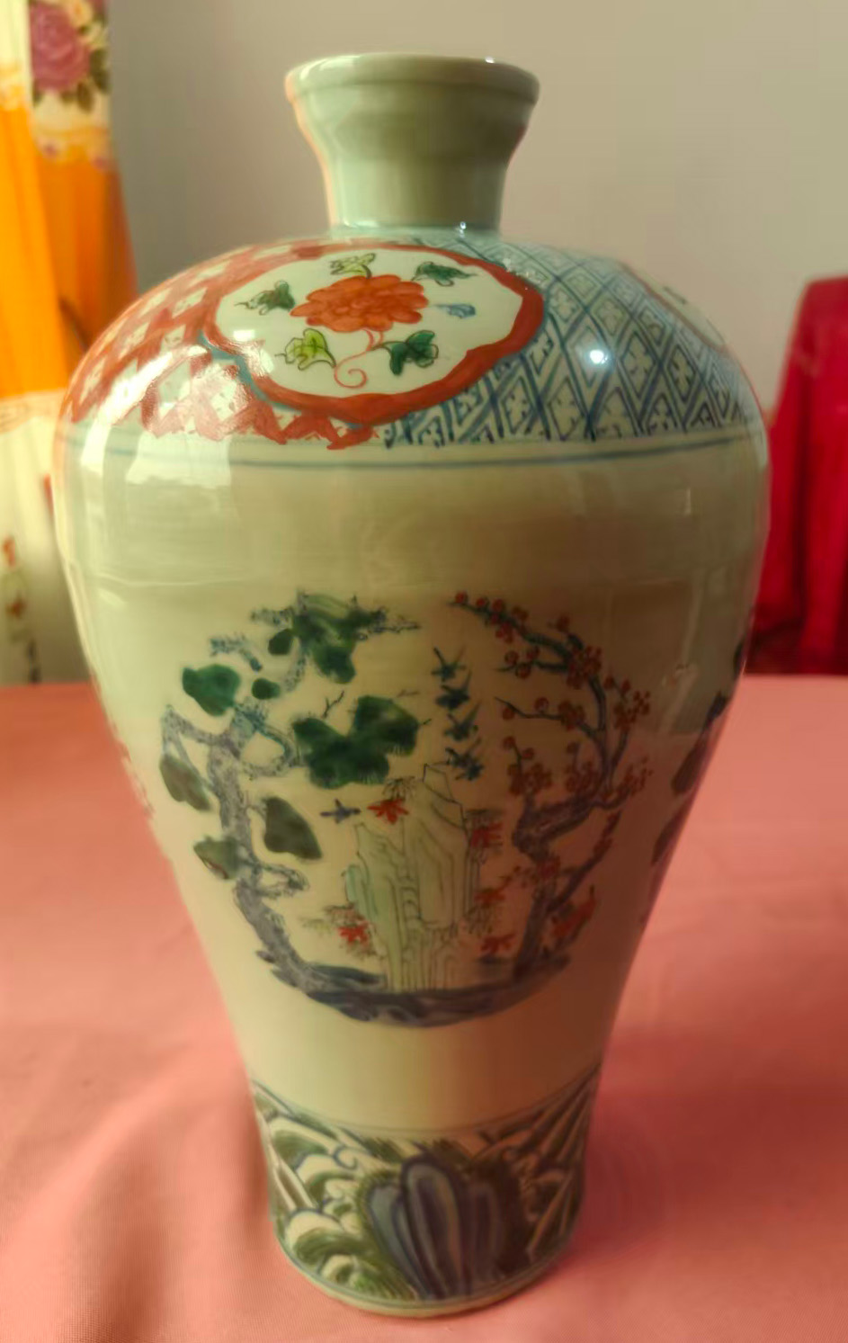 明青花釉里红梅瓶-国博文物