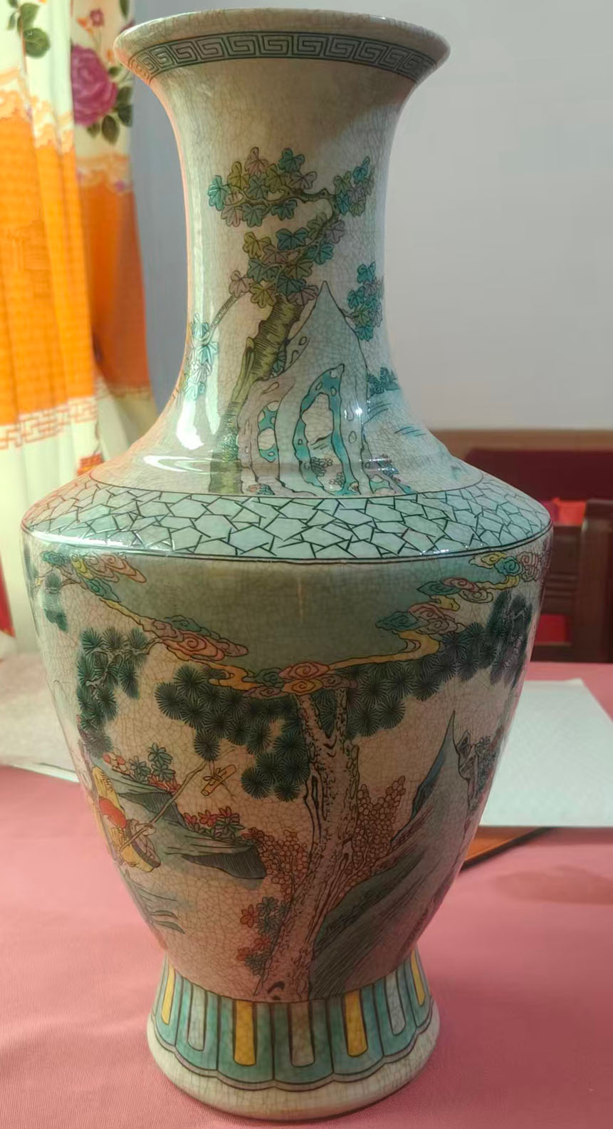 清乾隆青花釉里红人物赏瓶-国博文物