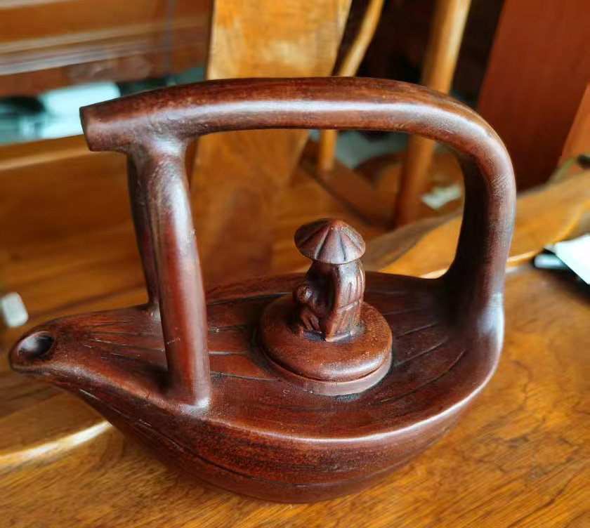 紫砂壶渔翁提梁壶-国博文物