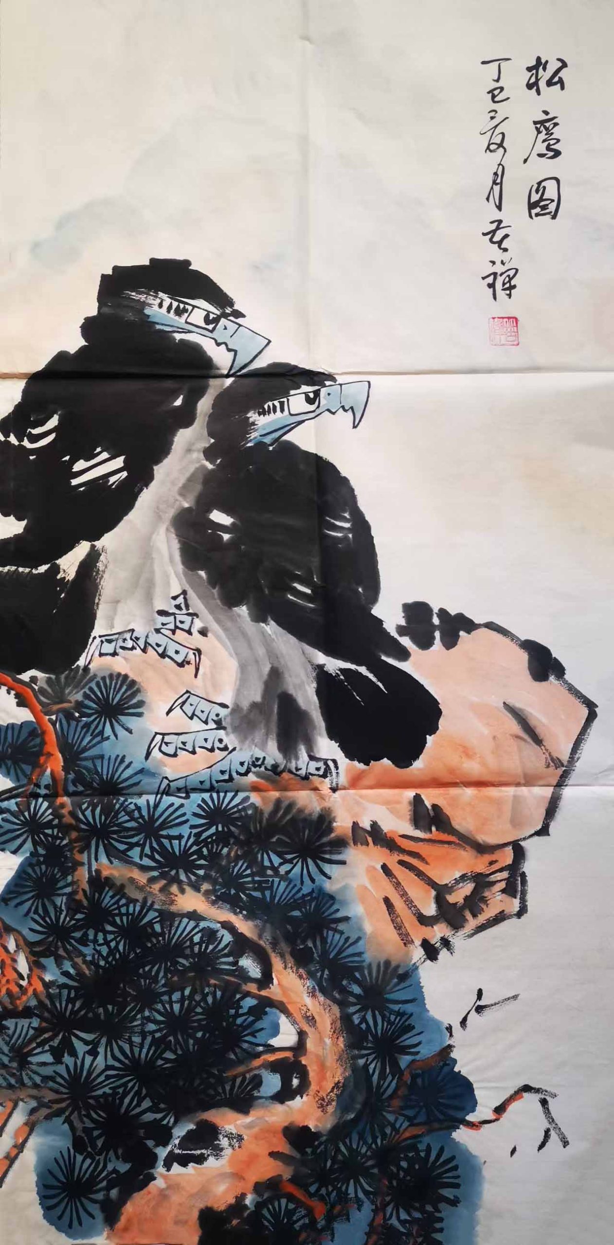 李苦禅松鹰图-国博文物