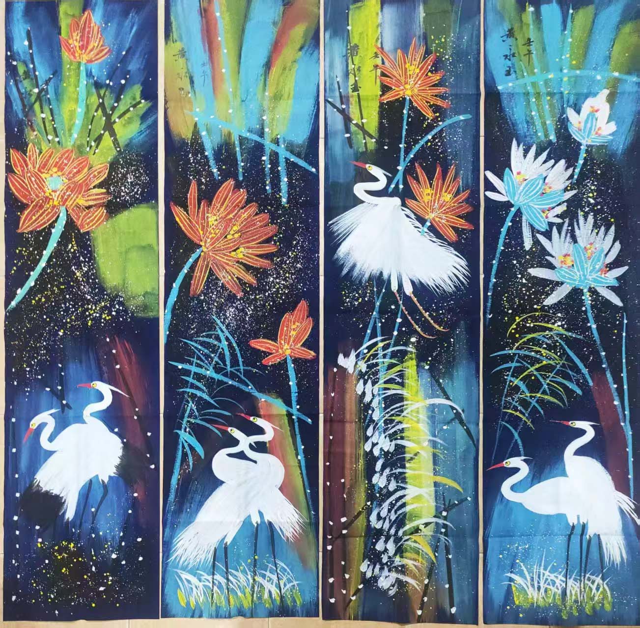 黄永玉荷花仙鹤-国博文物