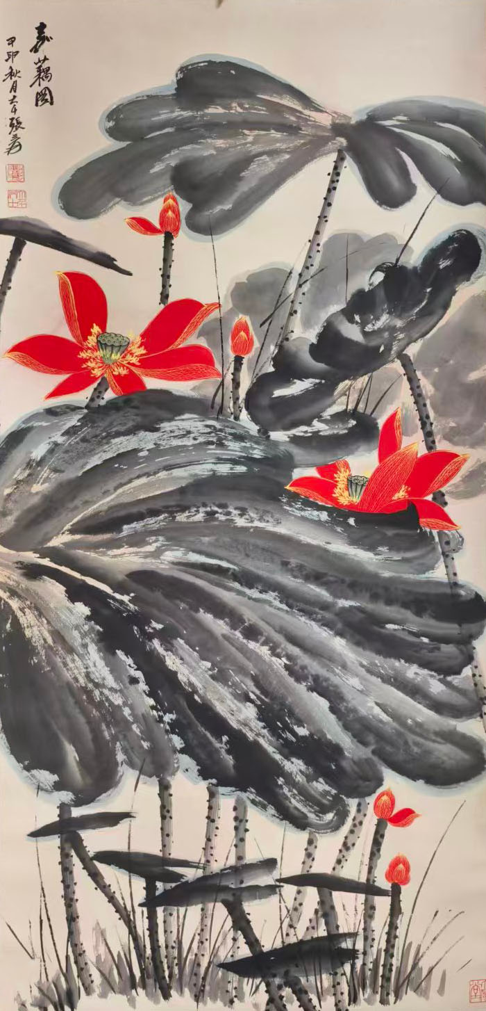 张大千荷花-国博文物