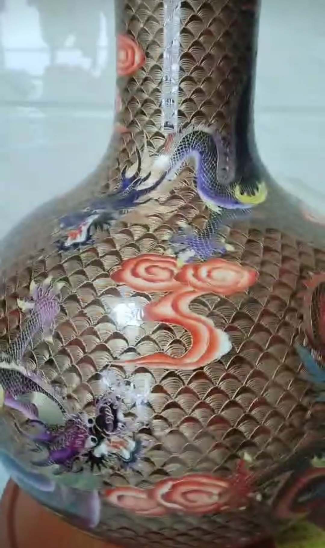 清官窑鎏金珐琅彩龙瓶-国博文物