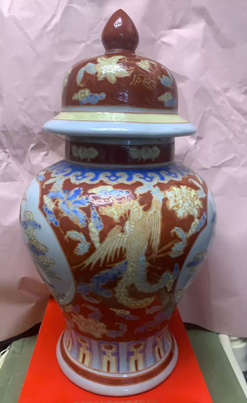 粉彩仙鹤盖罐-国博文物