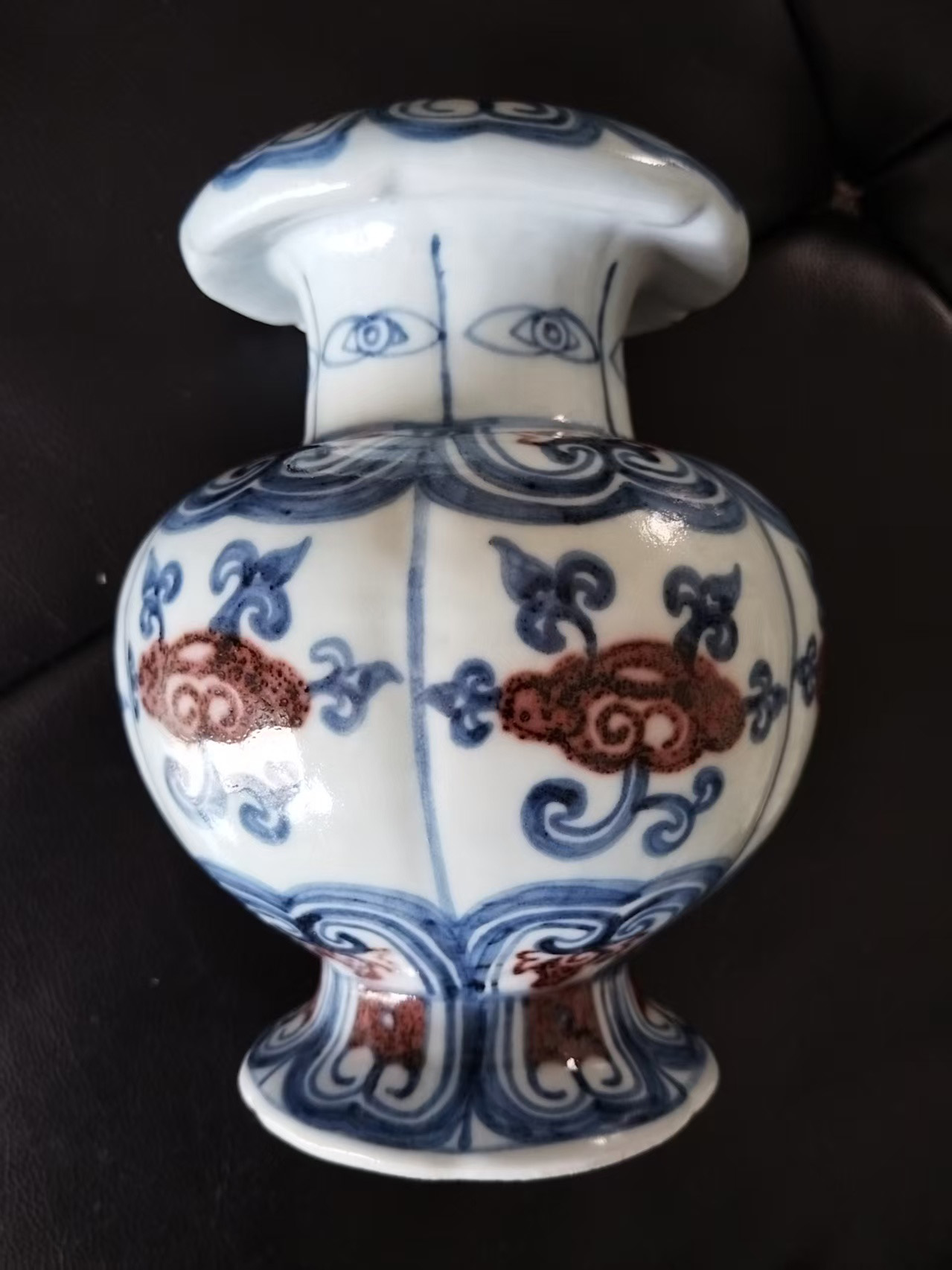 青花釉里红灵芝尊-国博文物