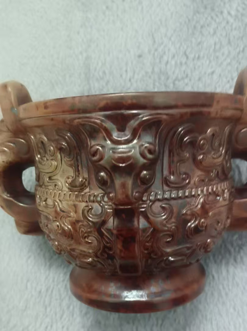 高古玉雕刻玉壁-国博文物