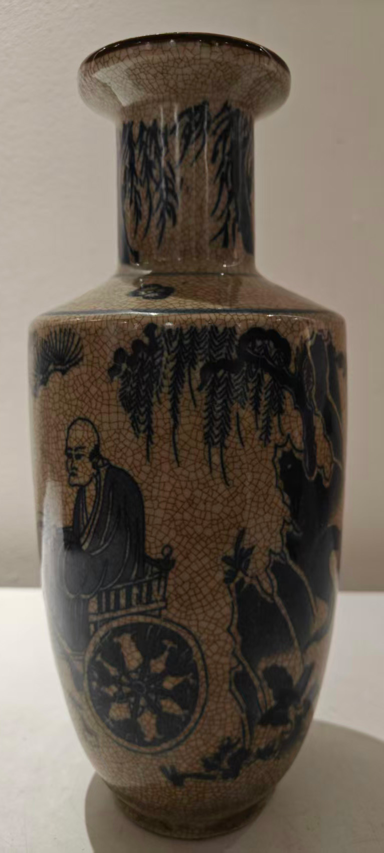 开片鬼谷子下山棒槌瓶-国博文物