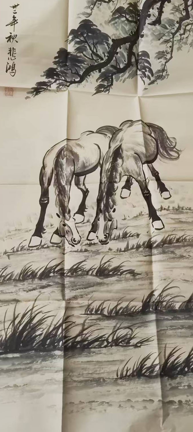 徐悲鸿双骏图-国博文物