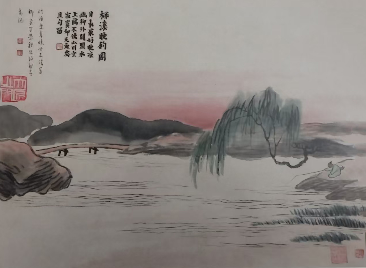 柳溪晚钓图-国博文物