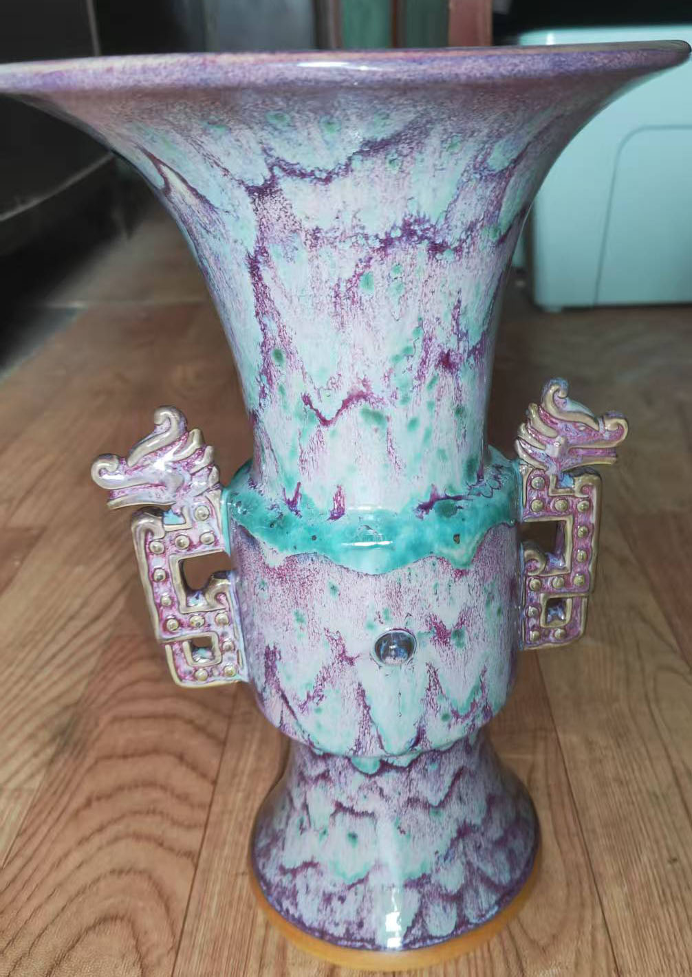 禹州双龙尊钧瓷花瓶-国博文物