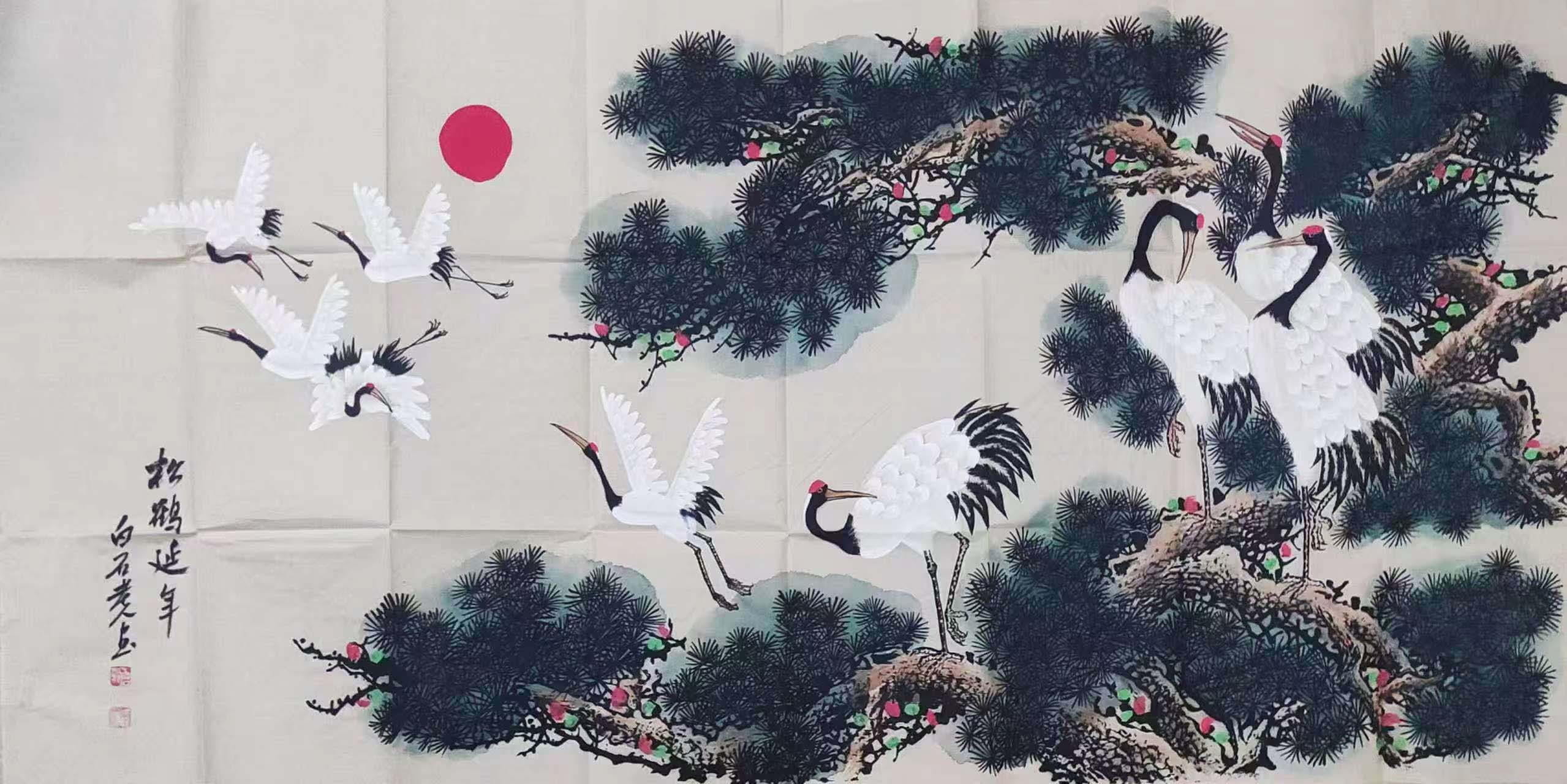 齐白石松鹤延年-国博文物