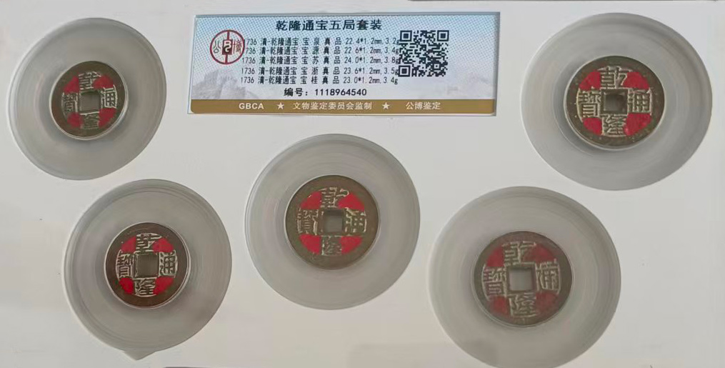 乾隆通宝五局套装-国博文物