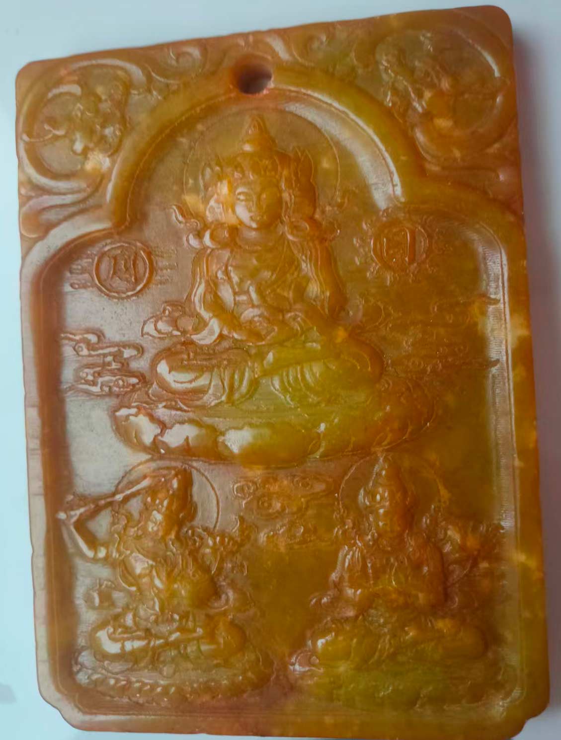 古玩佛玉玉牌-国博文物