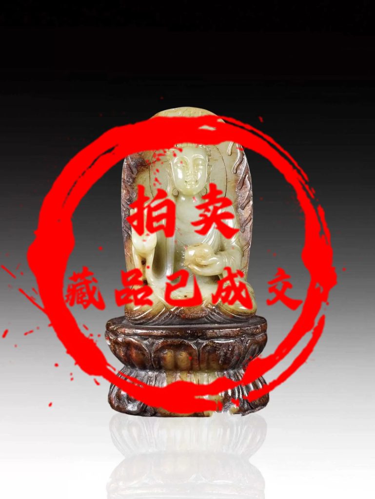 图片[1]-和田玉旧藏回流玉佛像-国博文物