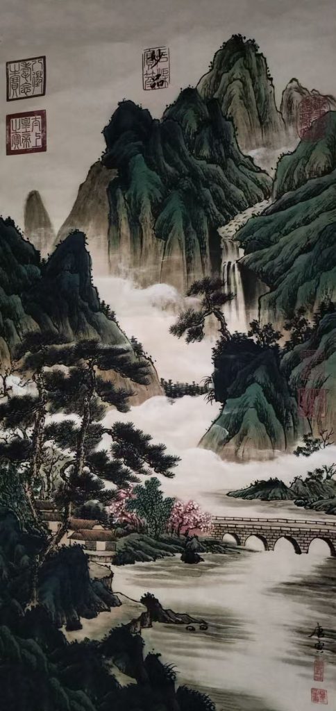 图片[1]-张大千湖山秋景-国博文物