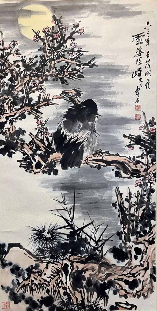 图片[1]-潘天寿 墨鹰图-国博文物