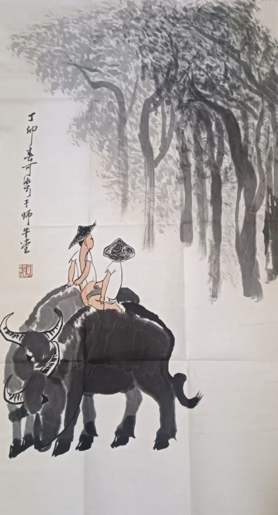 图片[1]-李可染牧童骑牛-国博文物