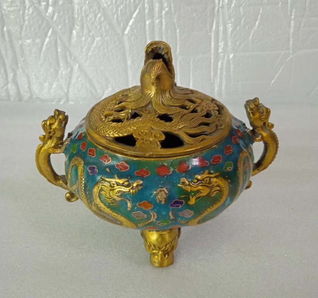 图片[1]-双兽耳二龙戏珠摆件-国博文物