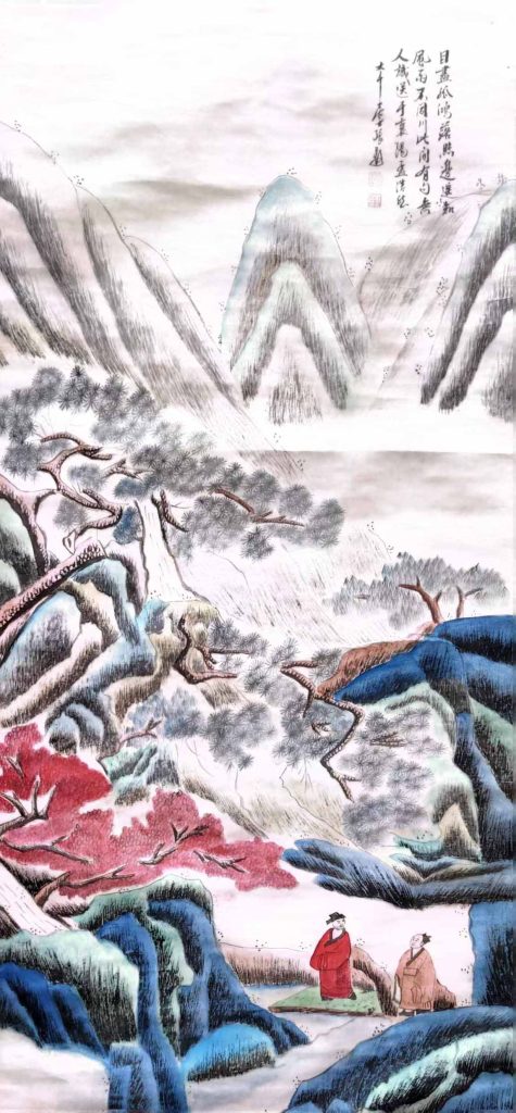 图片[1]-张大千人物图-国博文物