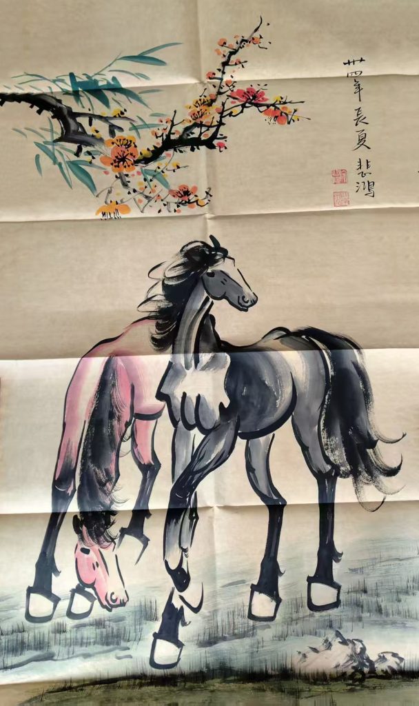 图片[1]-徐悲鸿双骏图-国博文物