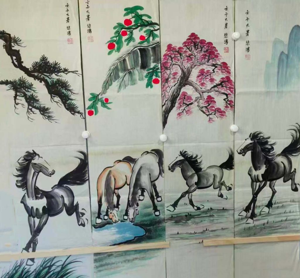 图片[1]-徐悲鸿马四条屏-国博文物