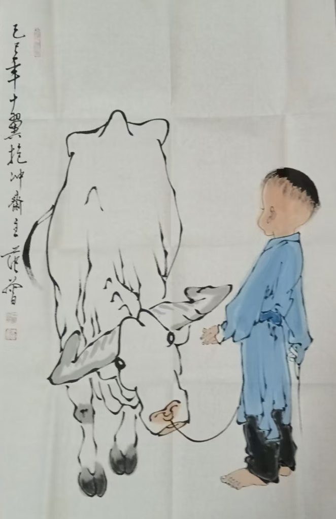 图片[1]-范曾白牛牧童-国博文物