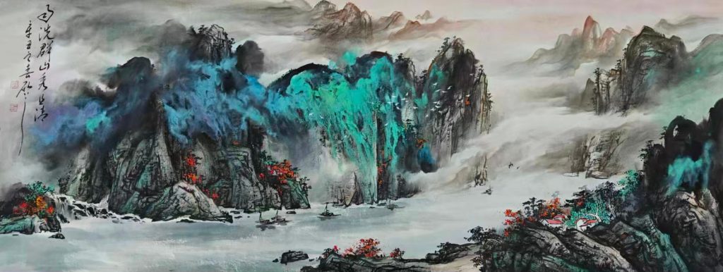 图片[1]-魏中华雨洗群山秀且清-国博文物