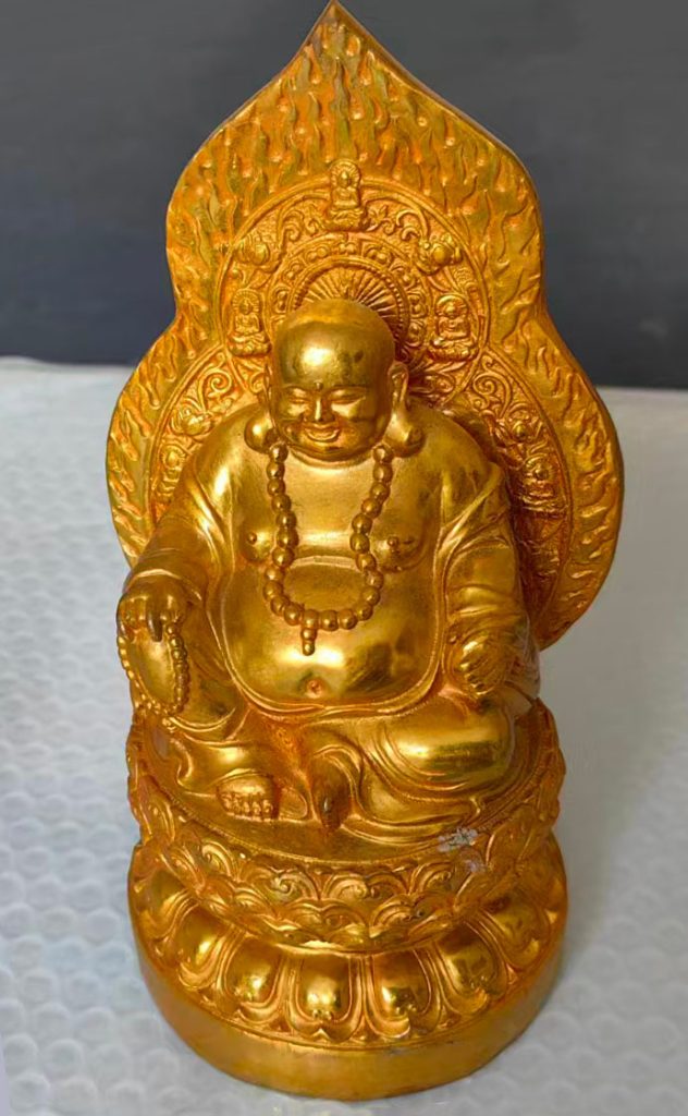 图片[1]-黄铜鎏金弥勒佛-国博文物