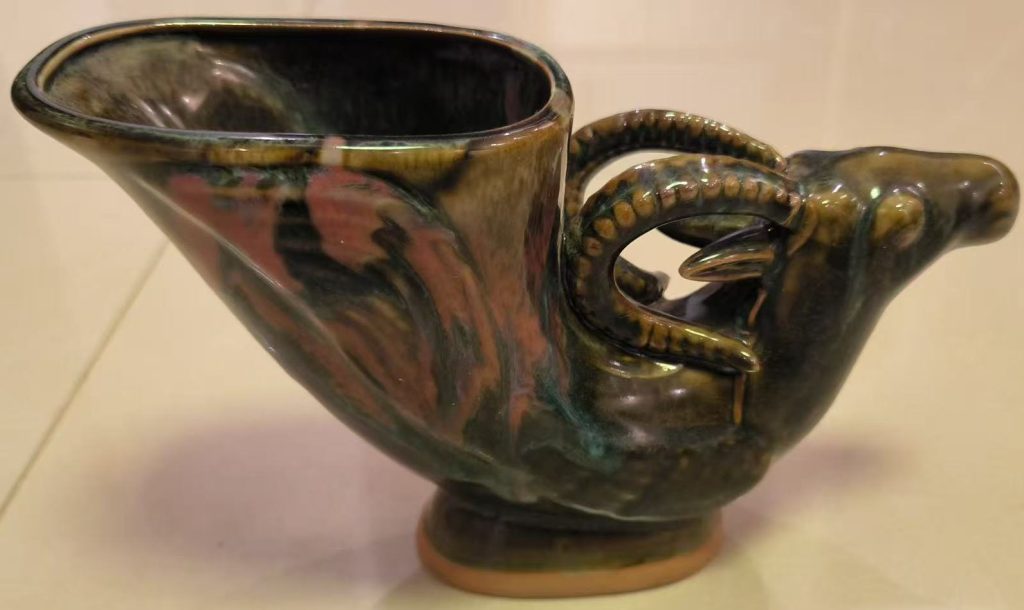 图片[1]-宋代钧窑羊角杯-国博文物