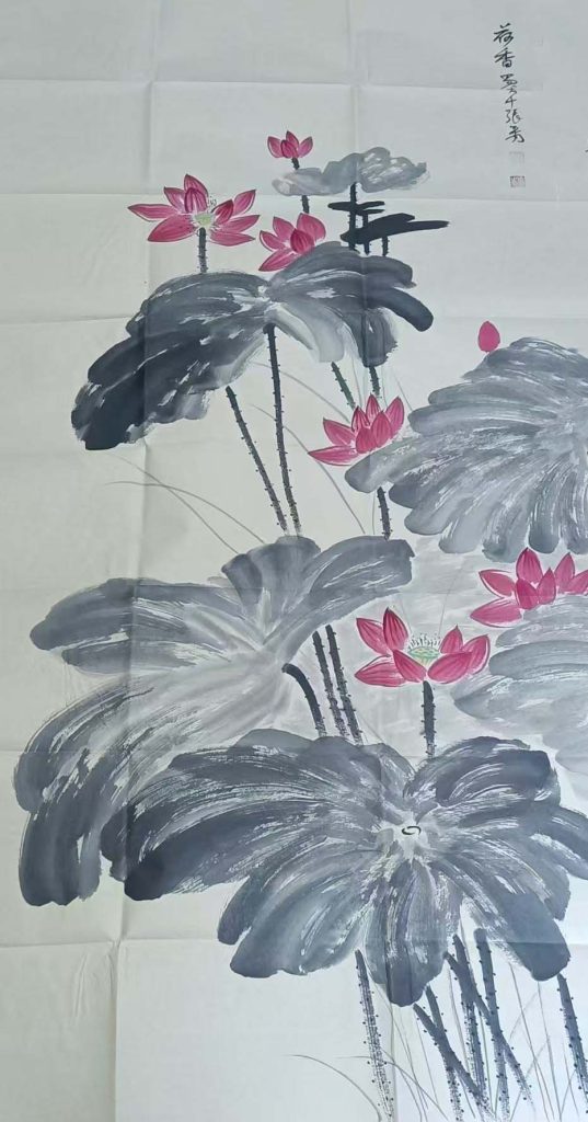 图片[1]-张大千荷花-国博文物