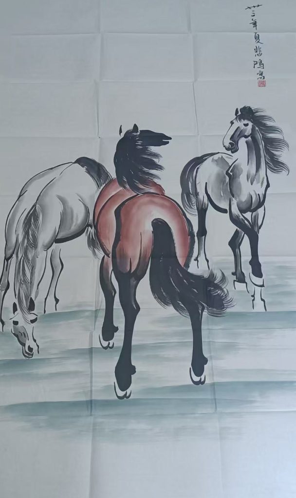 图片[1]-徐悲鸿三骏马-国博文物