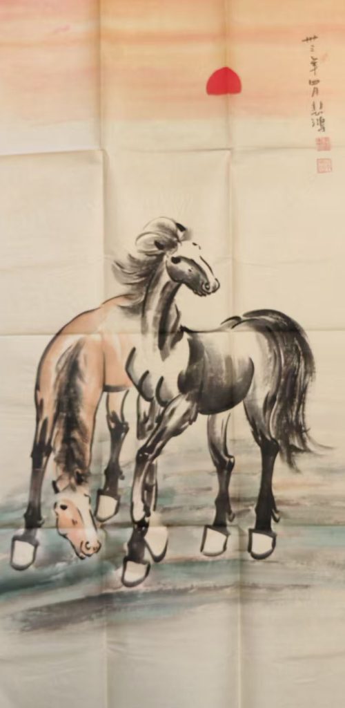 图片[1]-徐悲鸿双骏图-国博文物