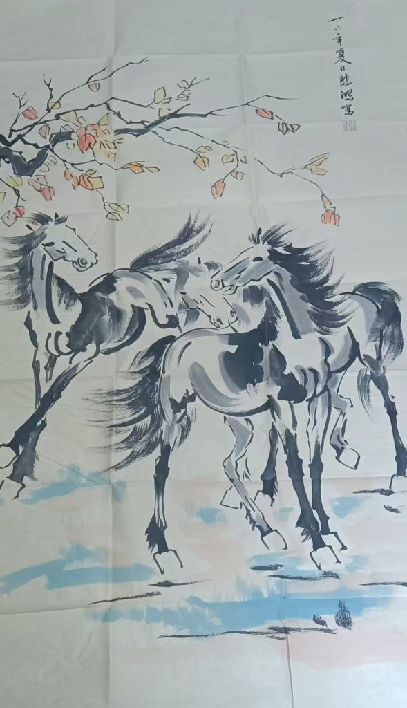 图片[1]-徐悲鸿双骏图-国博文物