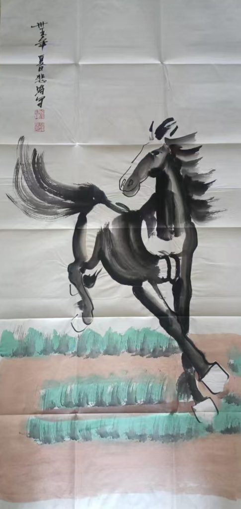 图片[1]-徐悲鸿骏马图-国博文物