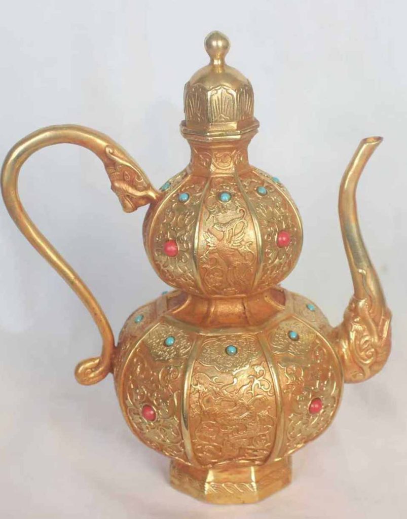 图片[1]-旧藏鎏金酒壶-国博文物