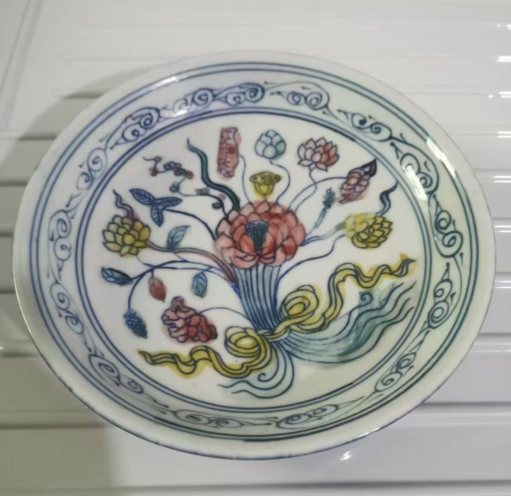 图片[1]-晚清明青花纹盘-国博文物