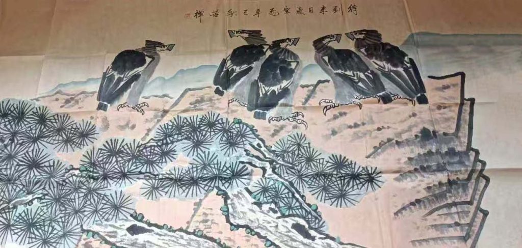 图片[1]-李苦禅松鹰图-国博文物